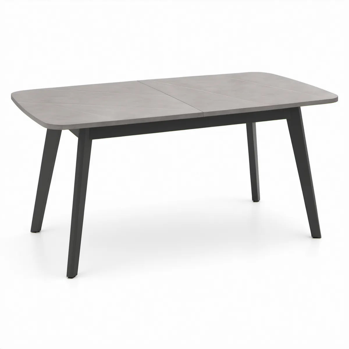 Ausziehbarer Esstisch 160–200 x 90 x 76 cm, Grau/Schwarz