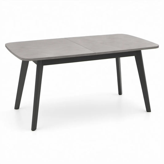 Ausziehbarer Esstisch 160–200 x 90 x 76 cm, Grau/Schwarz