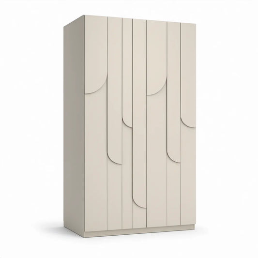 6-türiger Kleiderschrank in Cremeweiss, 180 × 60 × 220 cm