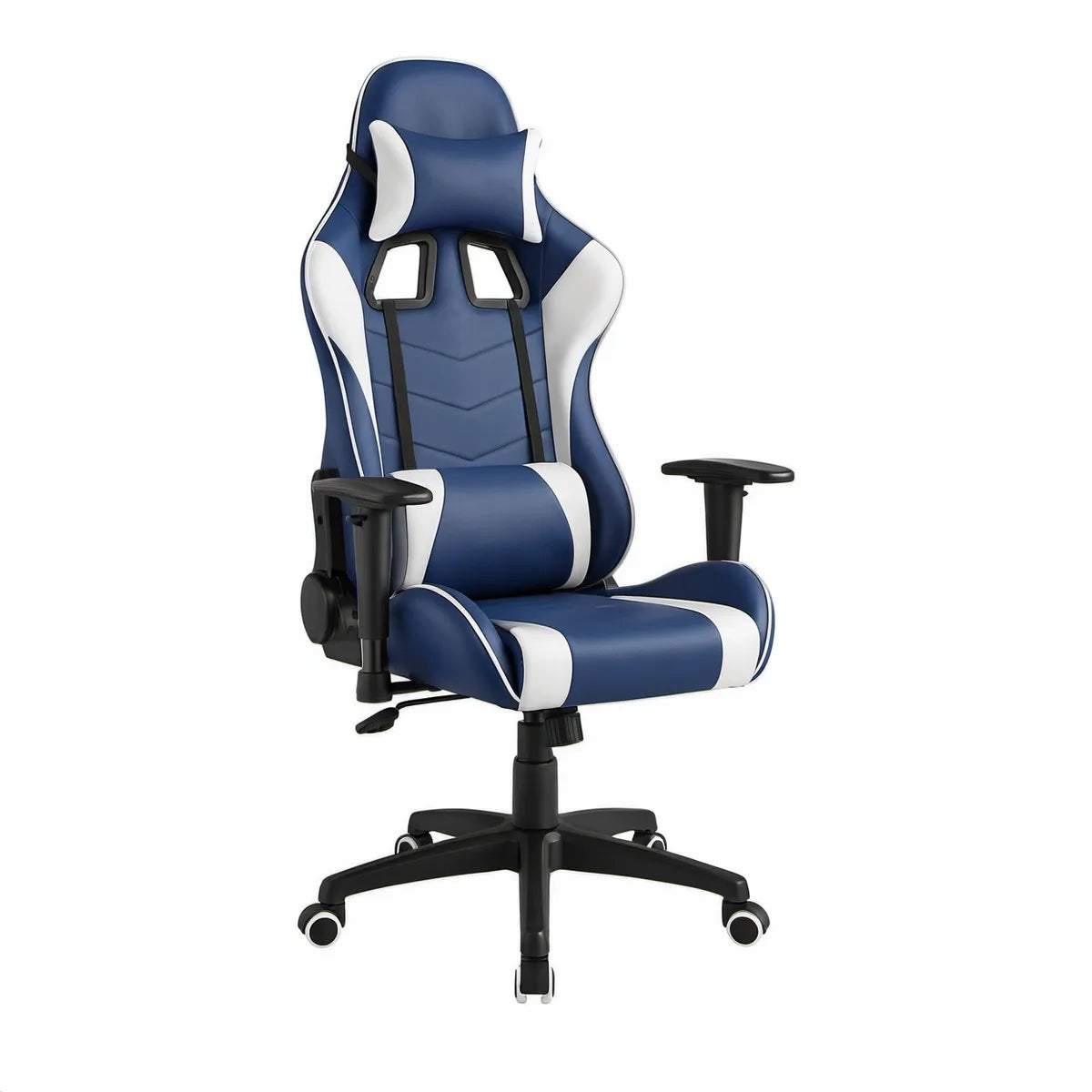 Gamingstuhl aus PU-Kunstleder Blau/Weiss/Schwarz 67 x 70 x 122–132 cm